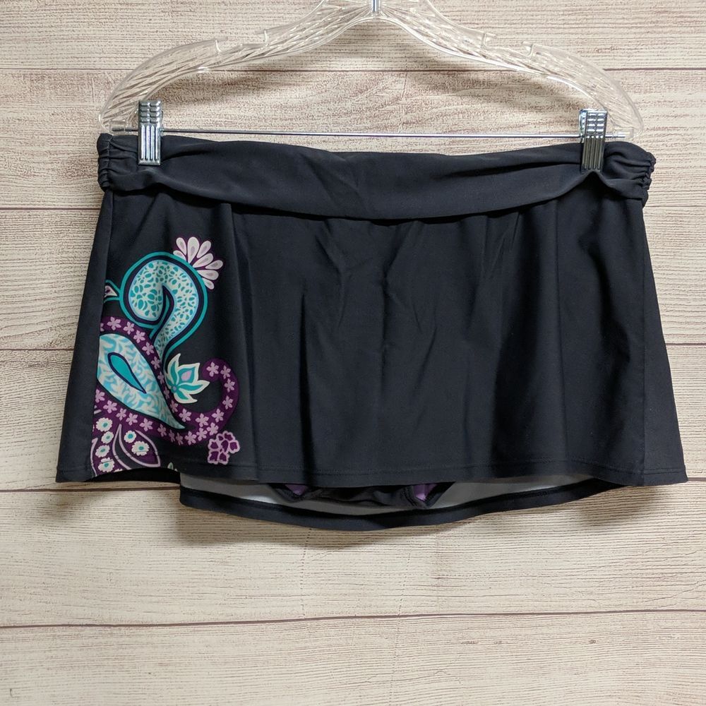 Athleta swim bottoms gray Paisley size large